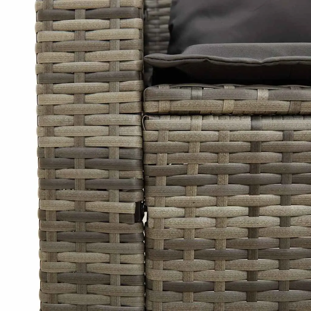 Garden Sofa Set Stackable Modular 5 Piece Outdoor Seating Grey