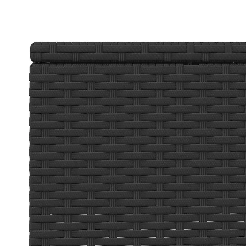 Sun Lounger Floating Cushion Black PE Rattan Adjustable Backrest