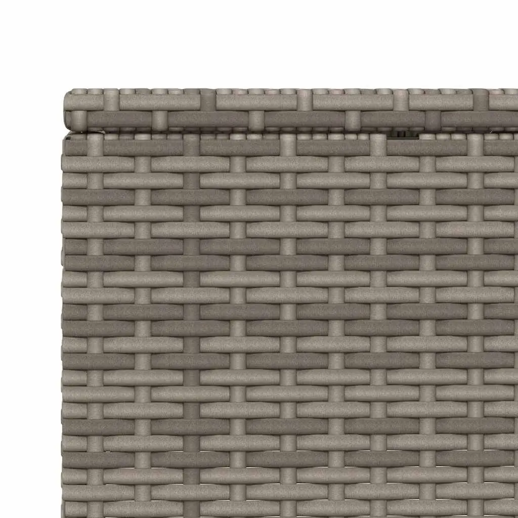 Sun Lounger Grey Poly Rattan Outdoor Garden Furniture Adjustable Backrest with Cushion