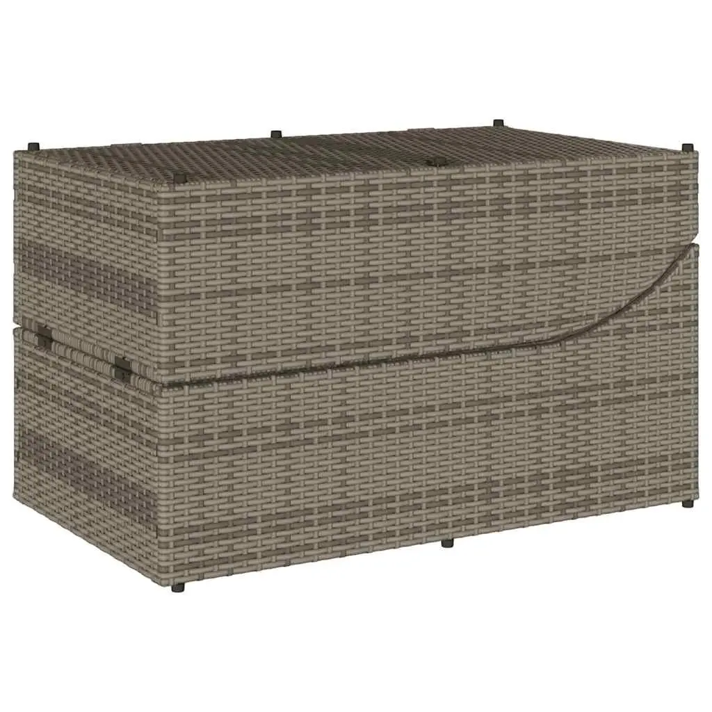 Sun Lounger Folding Outdoor Chair Adjustable Backrest Storage Box Grey