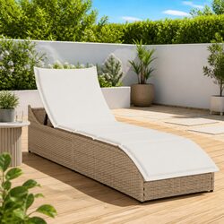 Friendly Outdoor Garden Folding Lounger with Cushion