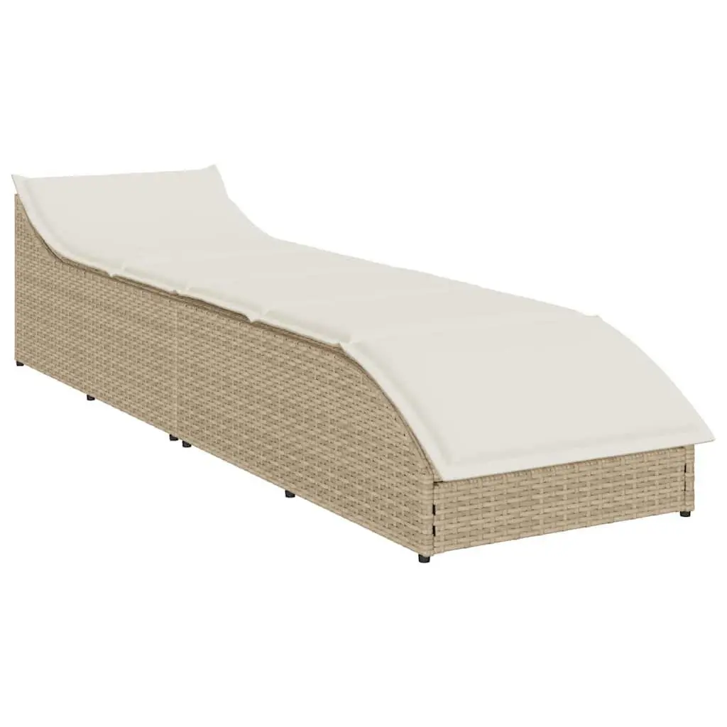 Folding Sun Lounger Adjustable Recliner Outdoor Garden Chair with Cushion