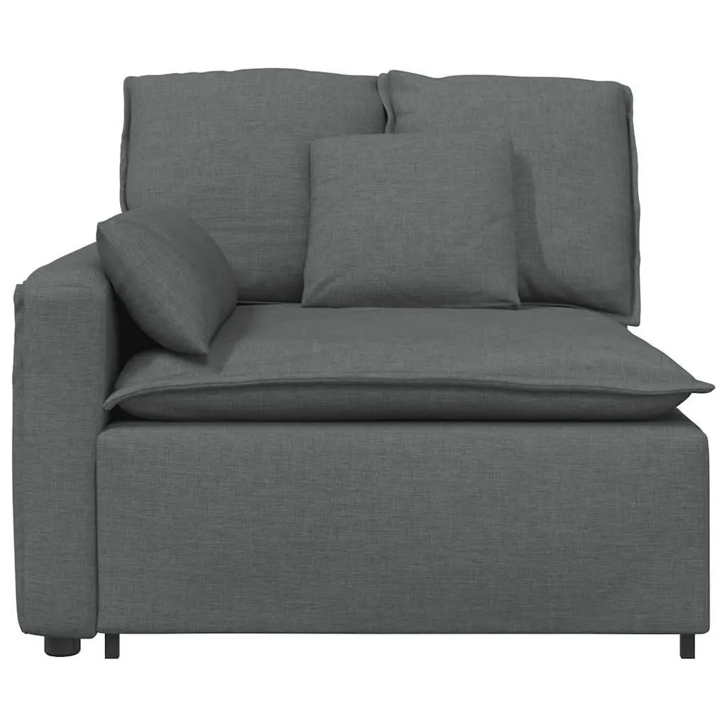 Modular Sofa Armrest End Module with Cushions Grey 100cm