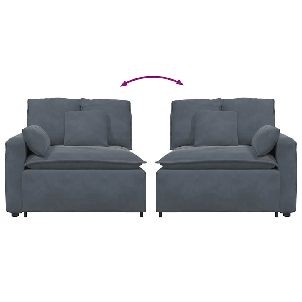 Grey Modular Sofa Armrest End Module