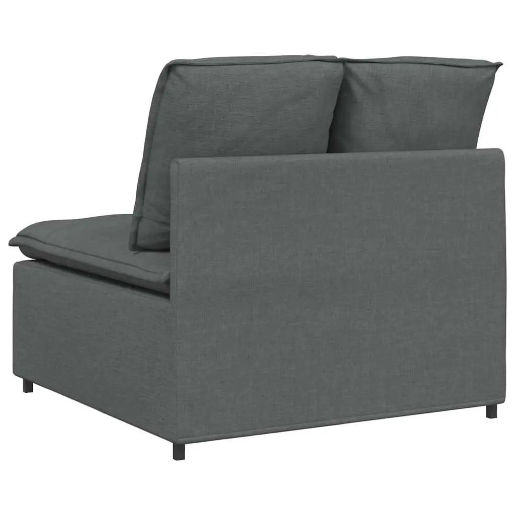 Modular Sofa Centre Module with Cushions Dark Grey 100cm Sectional Seating Unit