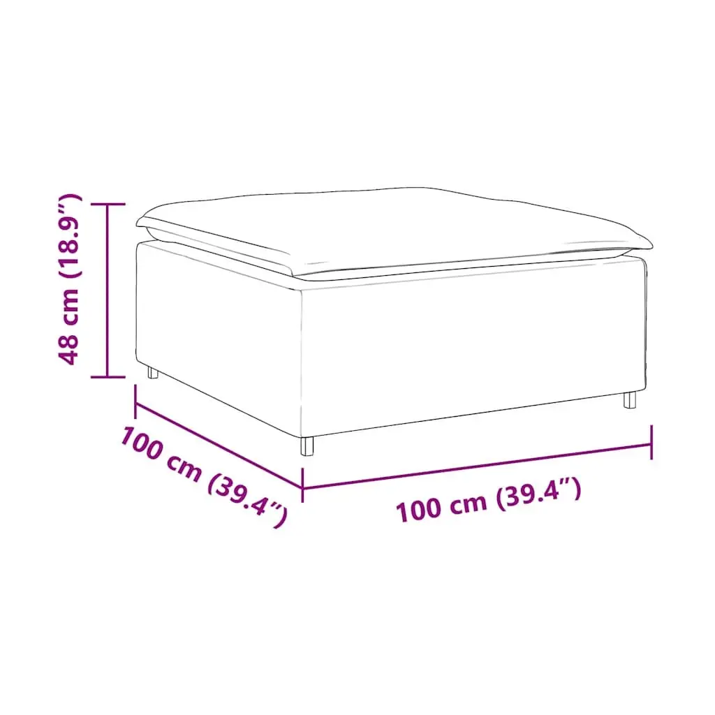 Modular Sofa Footstool Module Grey 100x100x48 cm Sectional Unit Seating