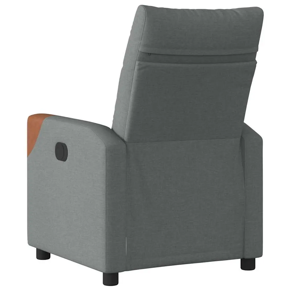 Recliner Chair Grey Fabric Manual Recline Armchair Lounge Seat Home Furniture
