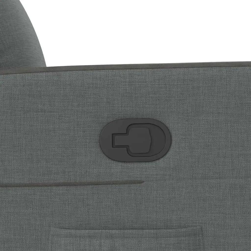 Recliner Chair Grey Fabric Manual Recline Armchair Lounge Seat with Footrest
