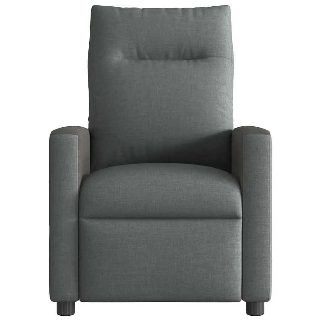 Massage Recliner Chair Grey Fabric Manual Recline Vibration Armchair Relaxation