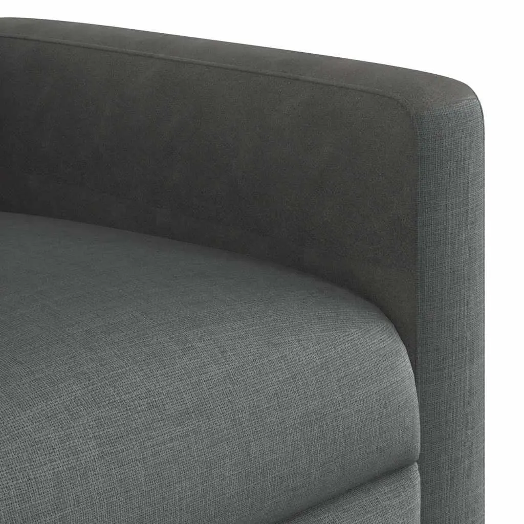 Massage Recliner Chair Grey Fabric Manual Recline Vibration Armchair Relaxation