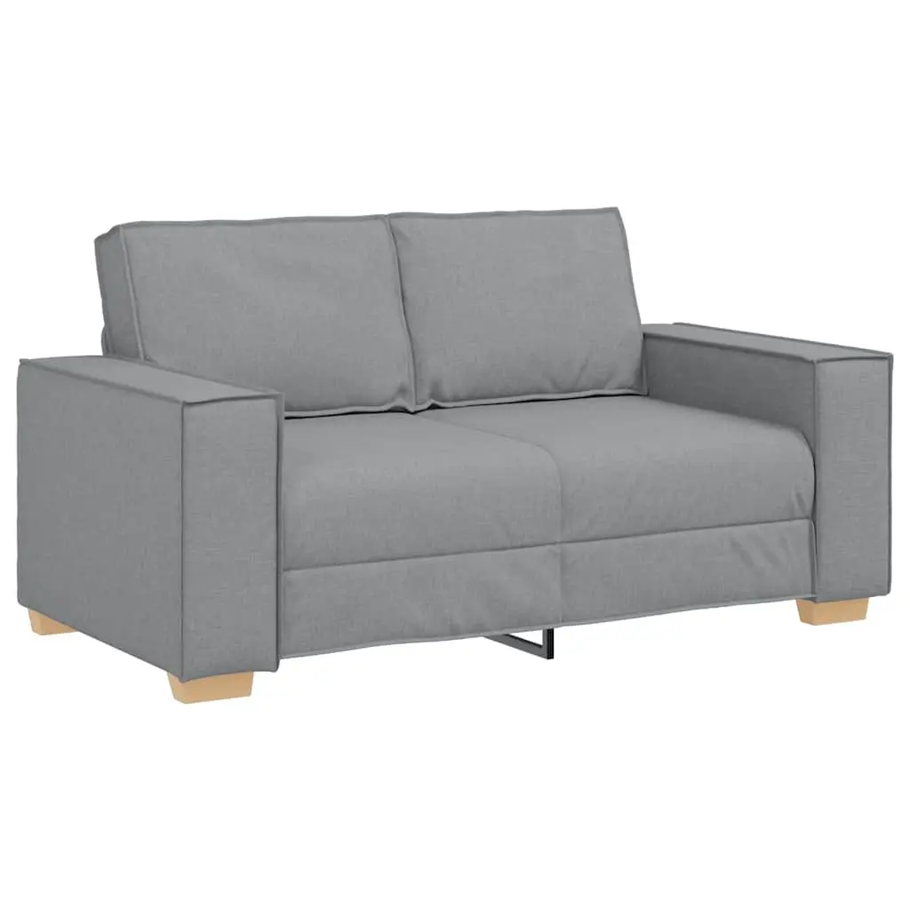 2-Seater Sofa Grey Fabric Living Room Lounge Couch with Wide Armrests