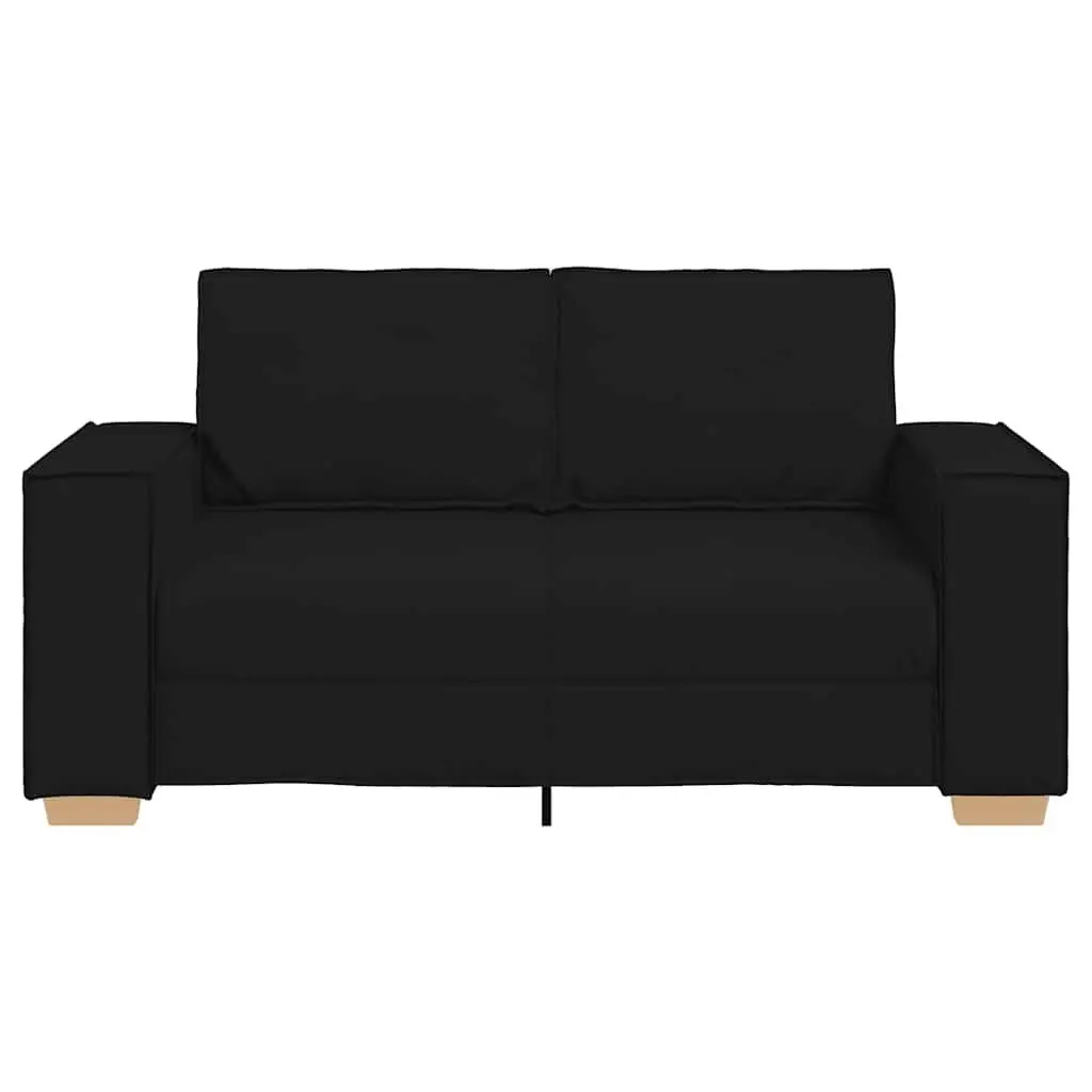Black Fabric 2-Seater Sofa Lounge Couch with Wide Armrests 160x78x84cm