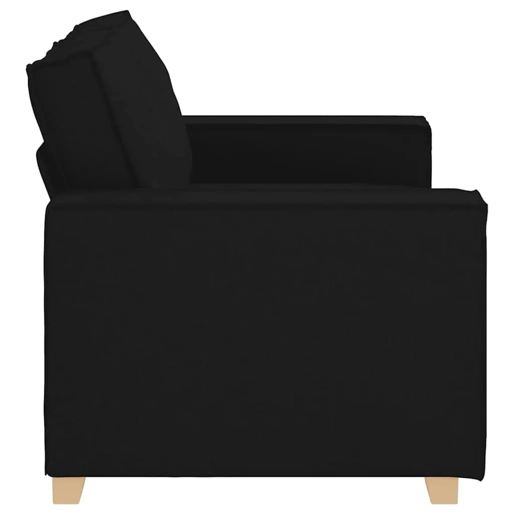 Black Fabric 2-Seater Sofa Lounge Couch with Wide Armrests 160x78x84cm