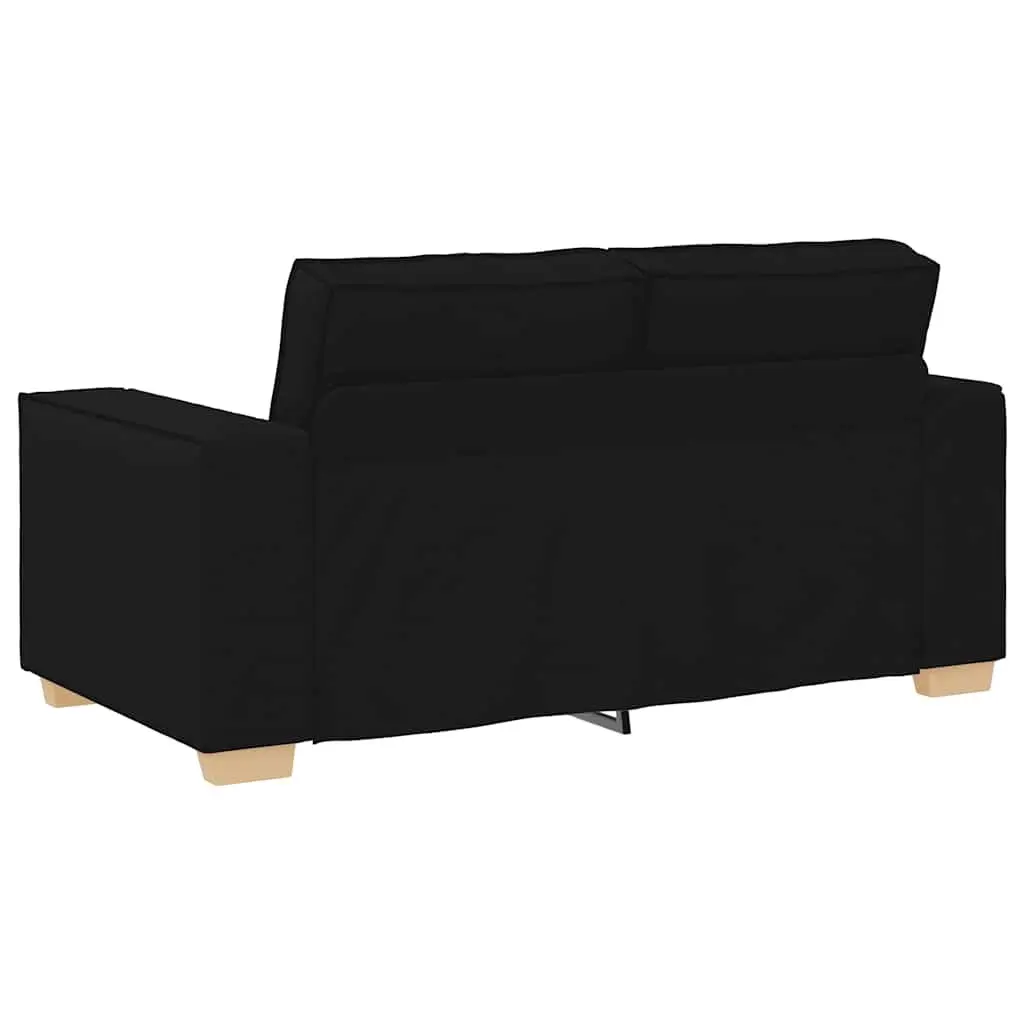 Black Fabric 2-Seater Sofa Lounge Couch with Wide Armrests 160x78x84cm