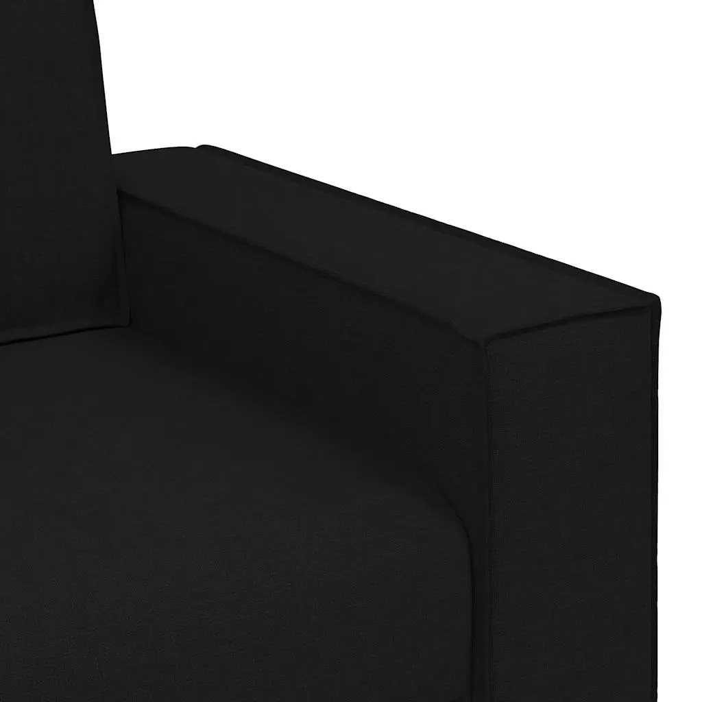 Black Fabric 2-Seater Sofa Lounge Couch with Wide Armrests 160x78x84cm