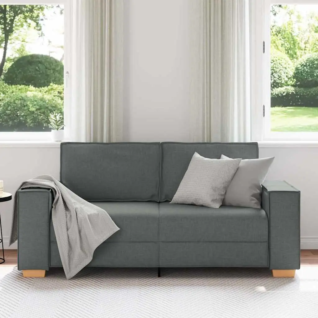 2-Seater Sofa Grey Fabric Lounge Couch Living Room Furniture 180x78x84 cm