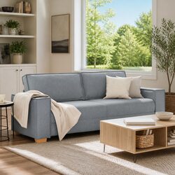 Friendly 3-Seater Sofa in Light Grey for Your Space