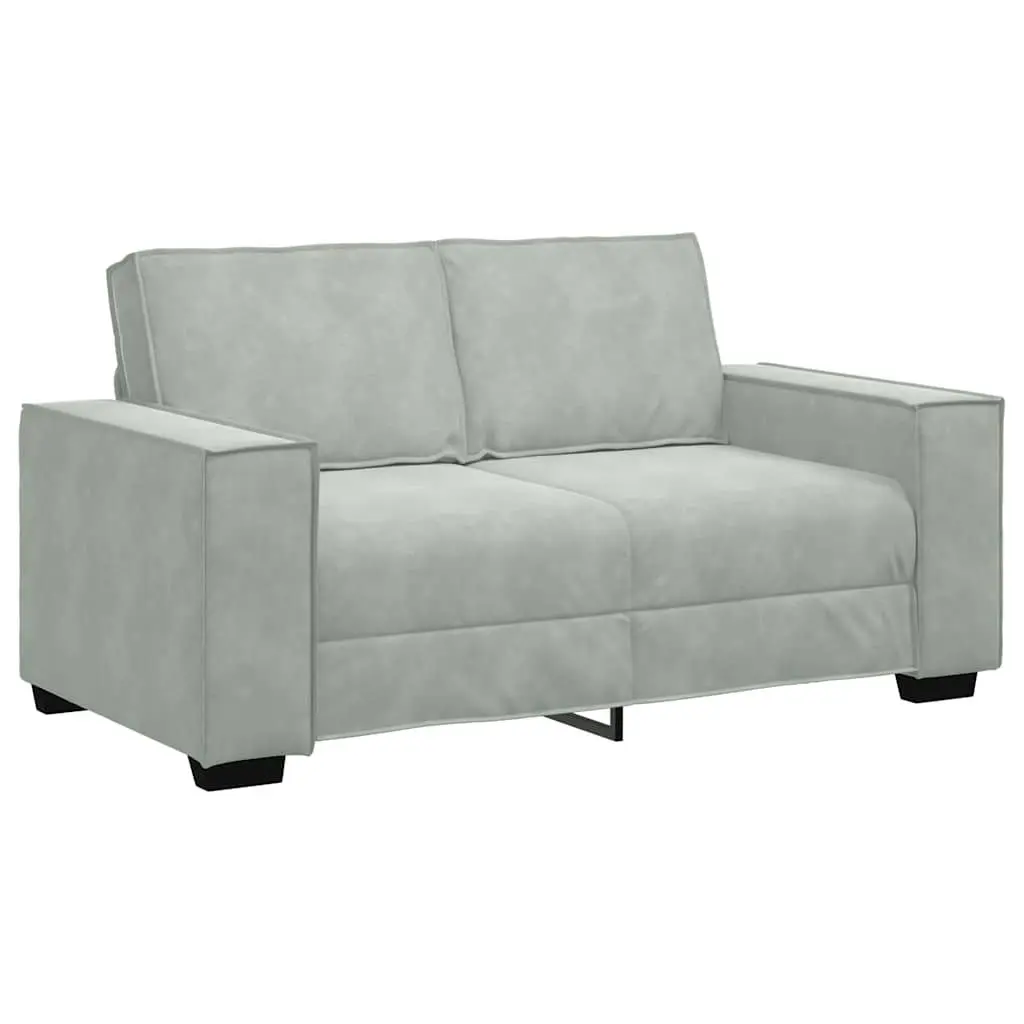2-Seater Sofa Grey Velvet Upholstered Lounge Couch 160 x 78 x 84 cm