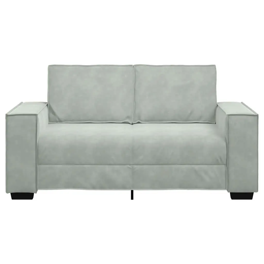 2-Seater Sofa Grey Velvet Upholstered Lounge Couch 160 x 78 x 84 cm