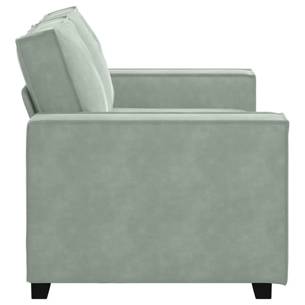 2-Seater Sofa Grey Velvet Upholstered Lounge Couch 160 x 78 x 84 cm
