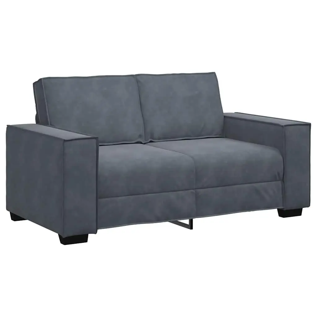2-Seater Sofa Grey Velvet Upholstered Lounge Couch Living Room Furniture