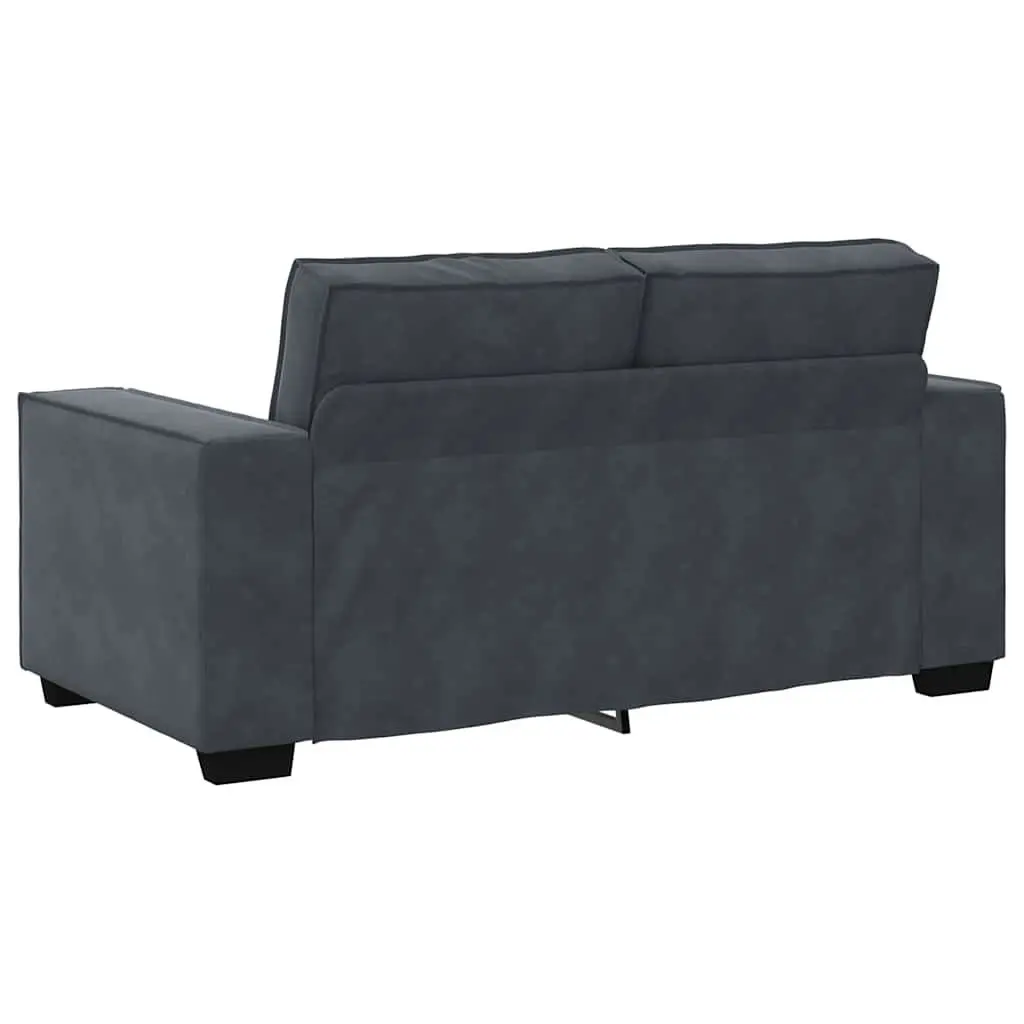2-Seater Sofa Grey Velvet Upholstered Lounge Couch Living Room Furniture