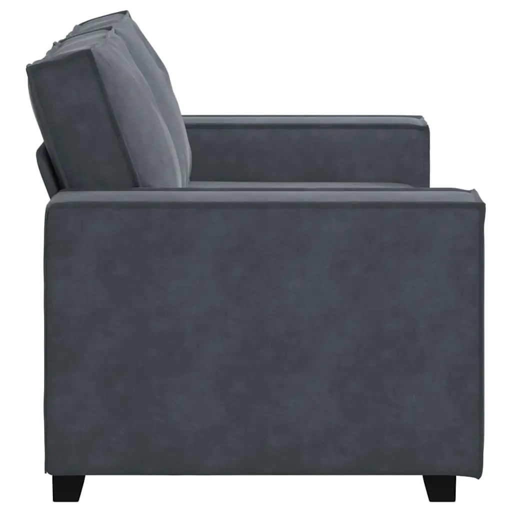 2-Seater Sofa Grey Velvet Upholstered Lounge Couch Living Room Furniture