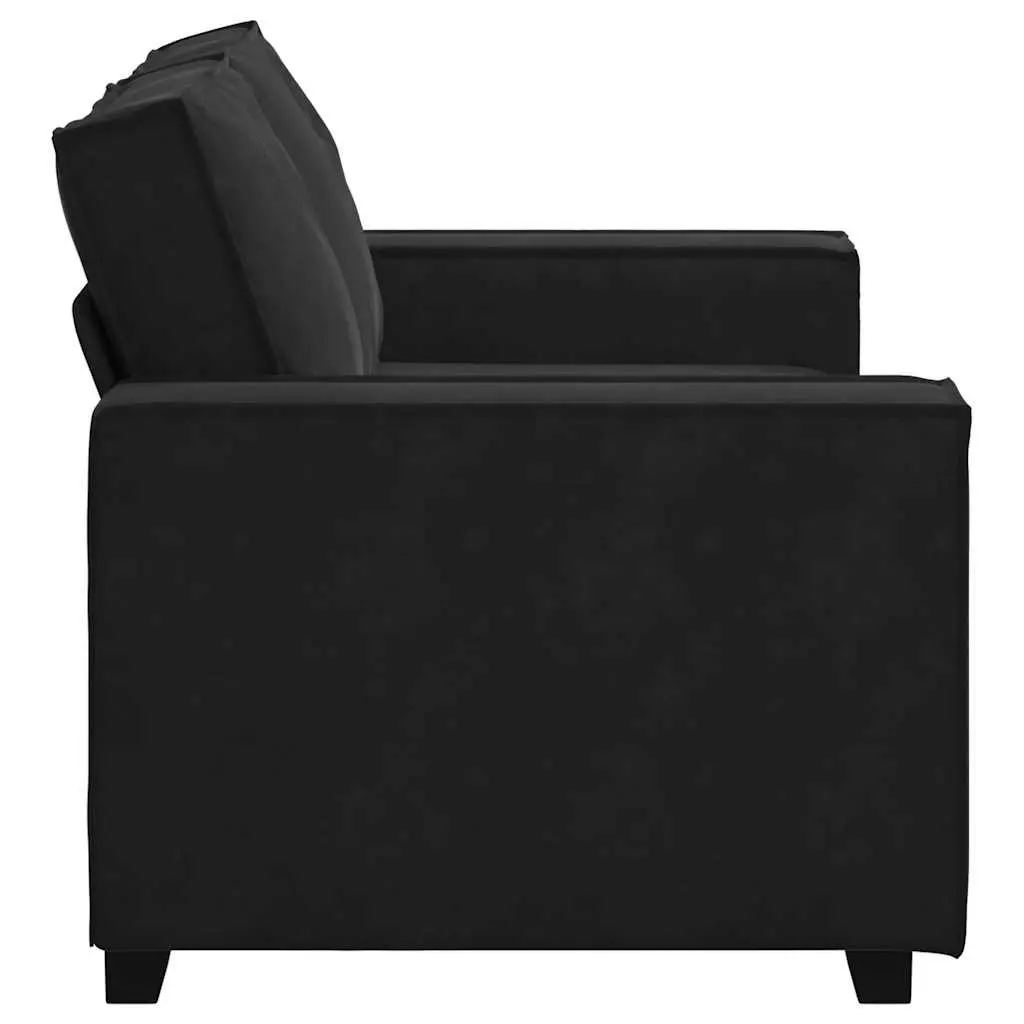 2-Seater Sofa Black Velvet Living Room Furniture Lounge Couch Armrests