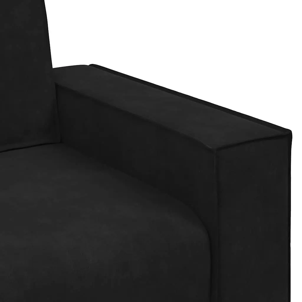 2-Seater Sofa Black Velvet Living Room Furniture Lounge Couch Armrests