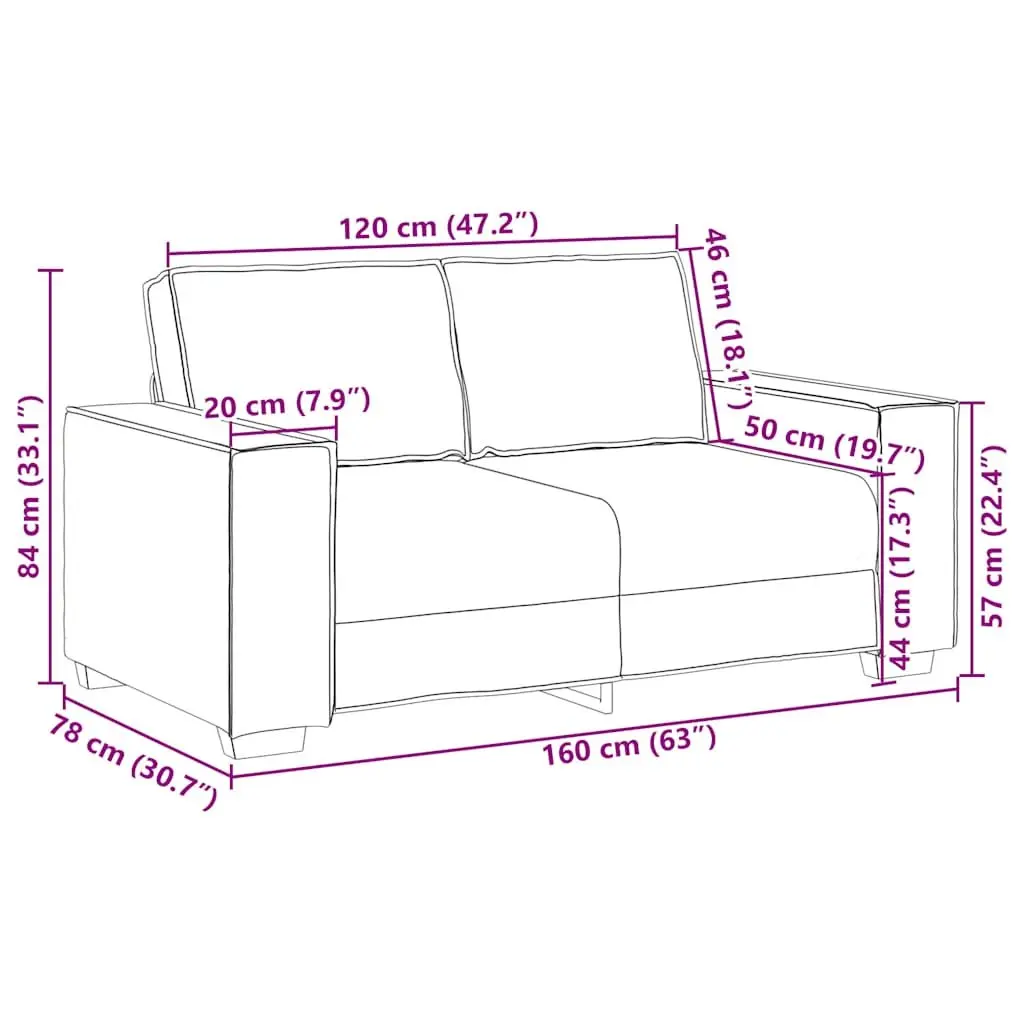 2-Seater Sofa Black Velvet Living Room Furniture Lounge Couch Armrests