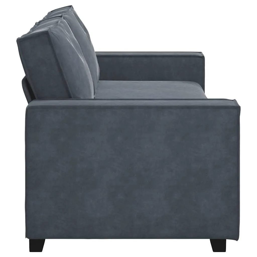3-Seater Sofa Grey Velvet Living Room Lounge Furniture Comfortable Couch