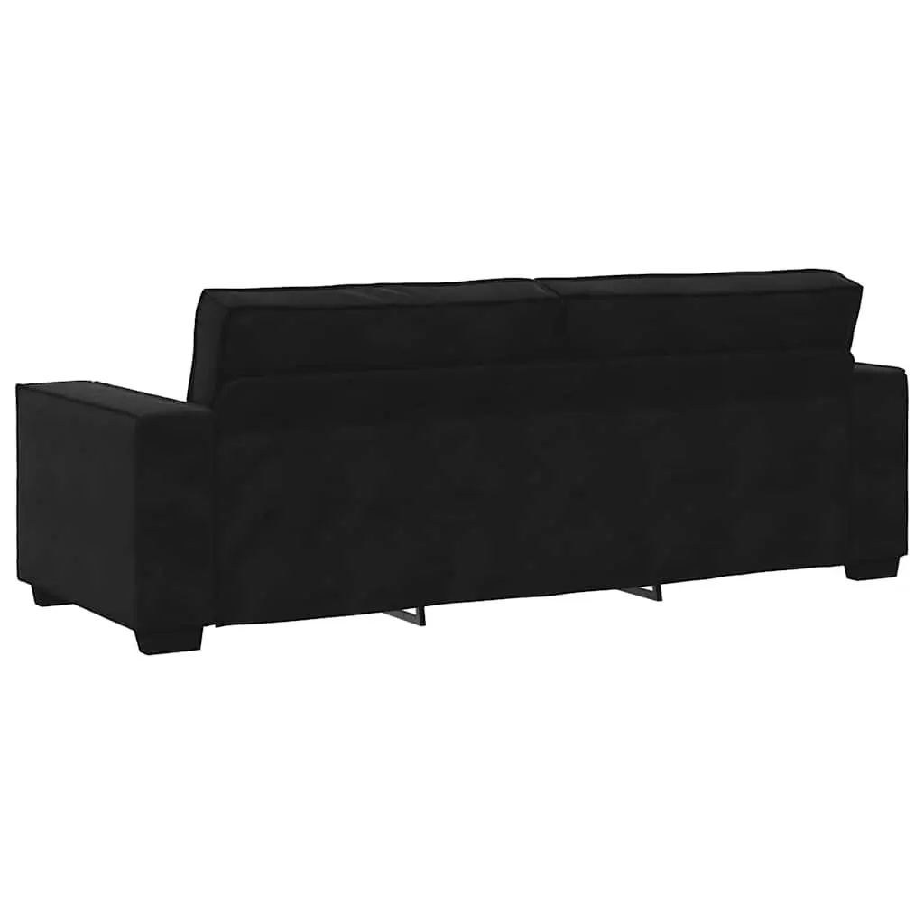 3-Seater Velvet Sofa in Black