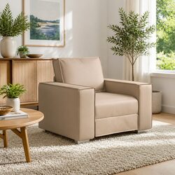 Your Cozy Brown Faux Leather Sofa Chair Awaits