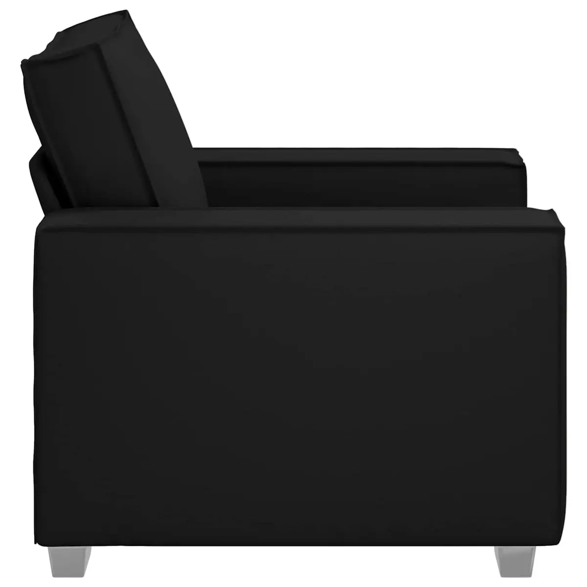 Sofa Chair Black 100cm Modern Faux Leather Seating Lounge Couch Armrest