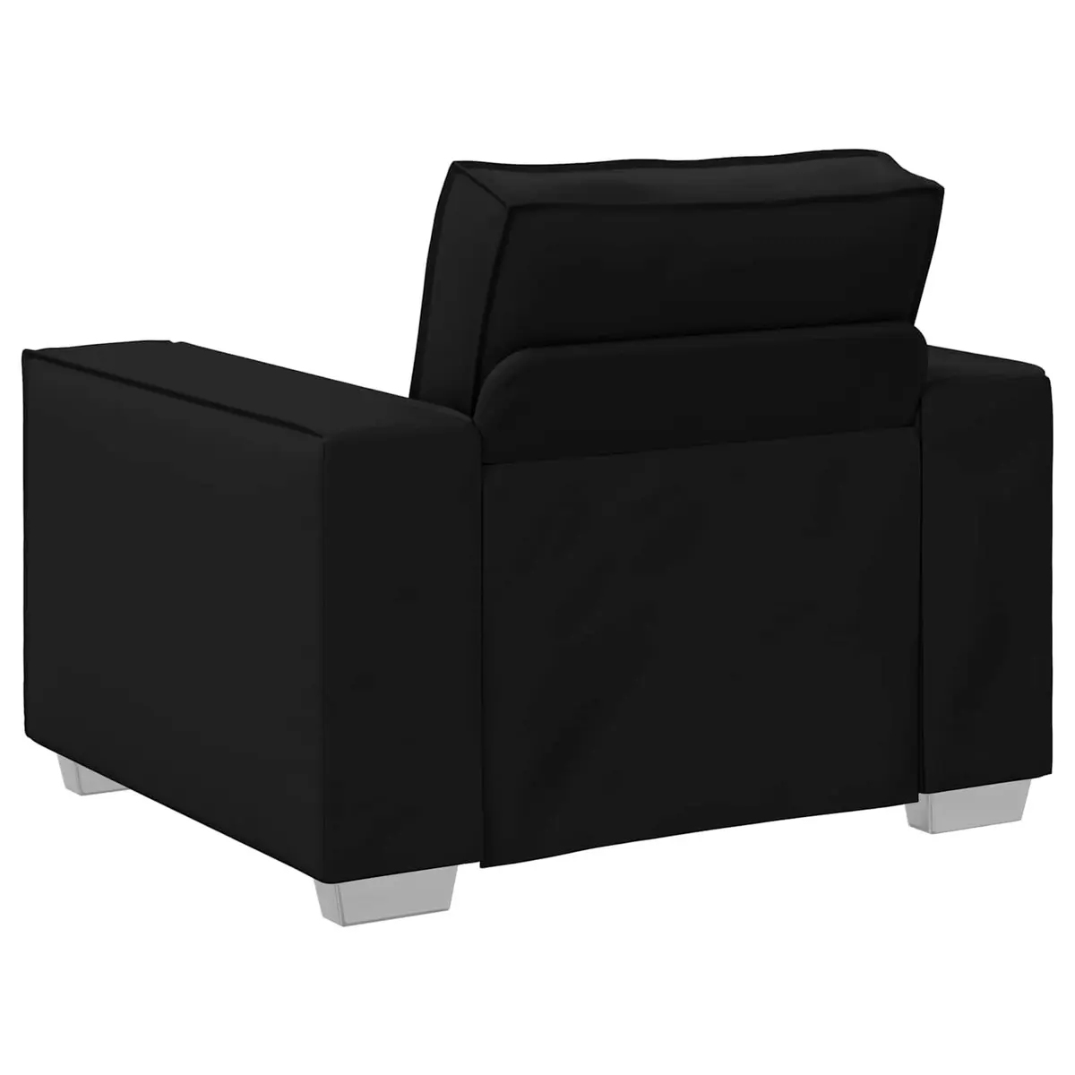 Sofa Chair Black 100cm Modern Faux Leather Seating Lounge Couch Armrest
