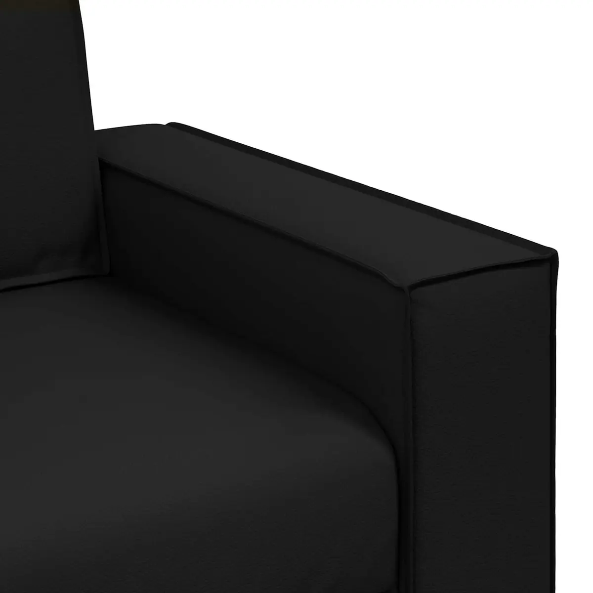 Loveseat Sofa Black 160cm Modern Living Room Furniture Faux Leather Compact