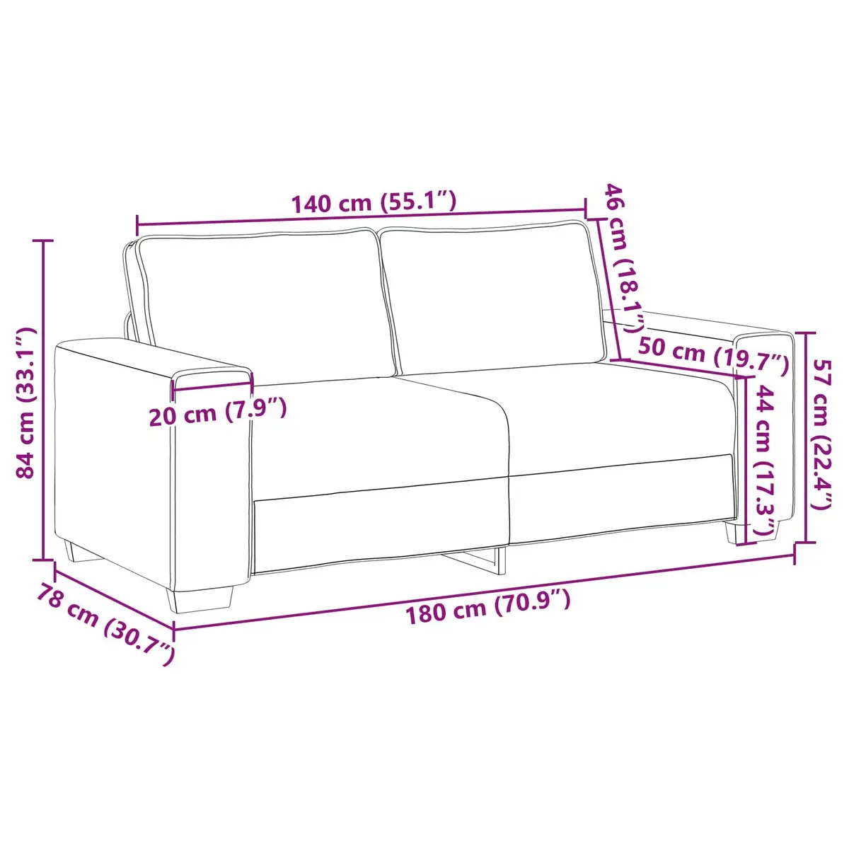 Black Loveseat Sofa