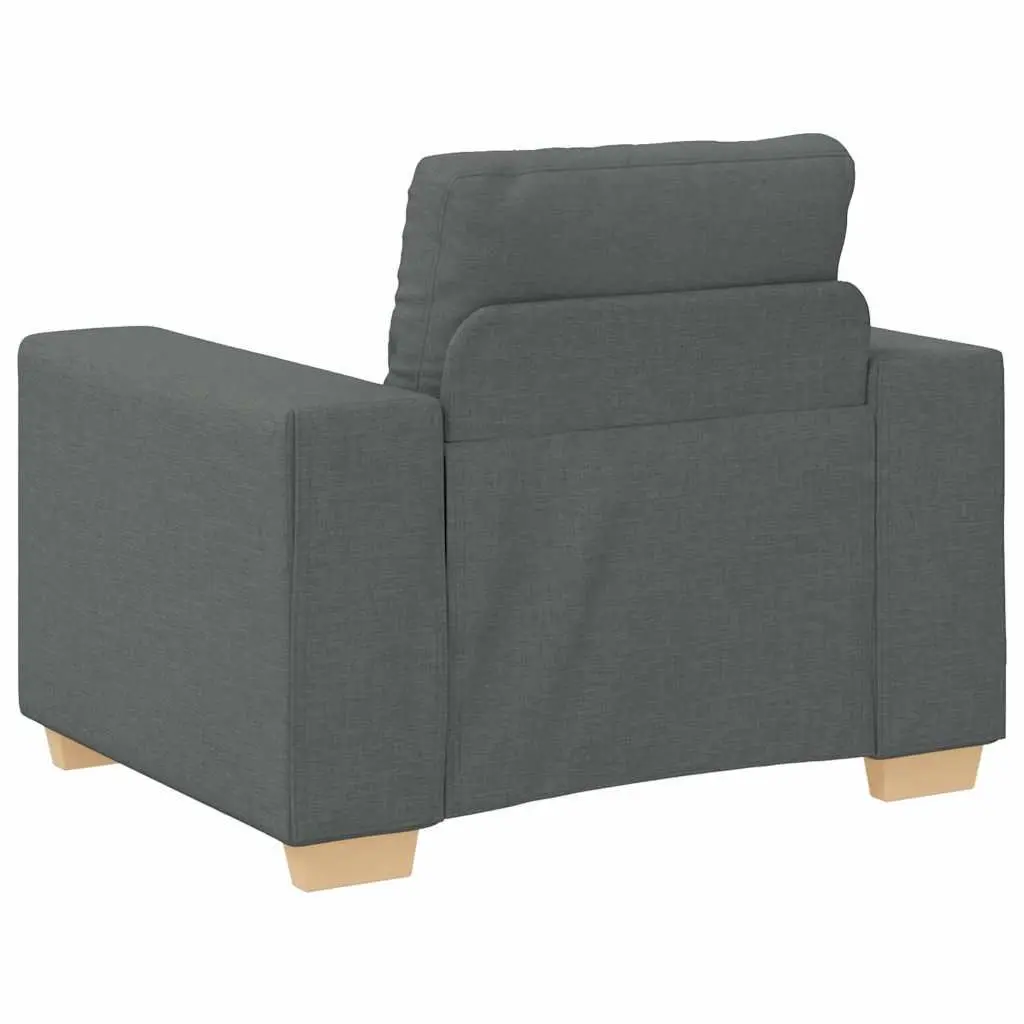 Sofa Chair Grey Fabric Lounge Seat Padded Armchair Living Room Furniture