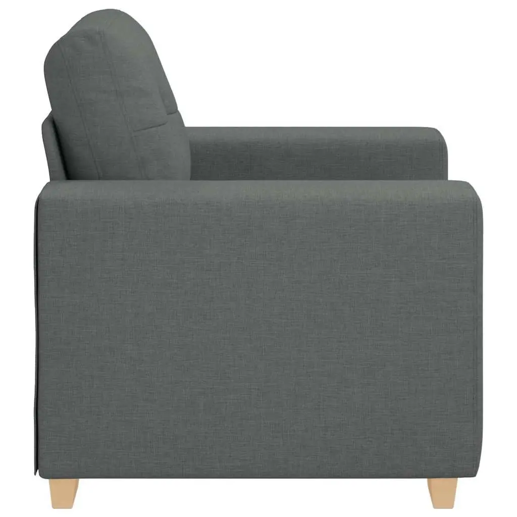 Sofa Chair Grey Fabric Lounge Seat Padded Armchair Living Room Furniture