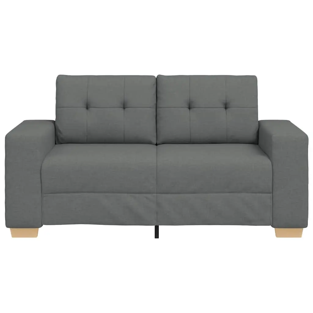 Loveseat Sofa Dark Grey Fabric 160x77x82 cm 2 Seater