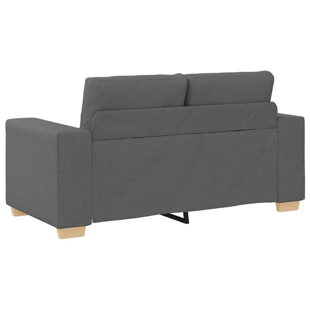 Loveseat Sofa Dark Grey Fabric 160x77x82 cm 2 Seater