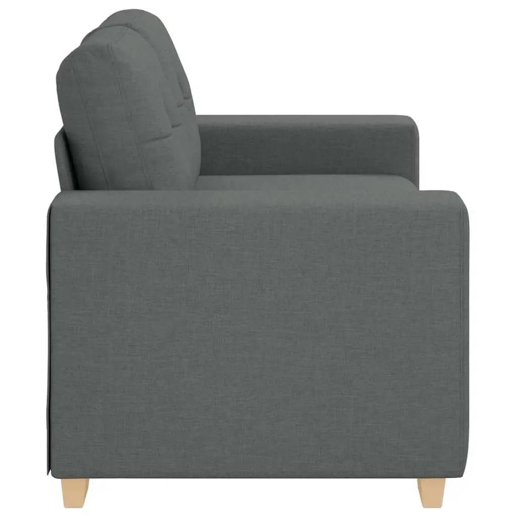 Loveseat Sofa Dark Grey Fabric 160x77x82 cm 2 Seater