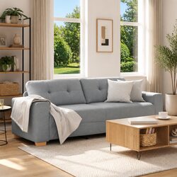 Chic 3-Seater Grey Sofa for Your Living Area