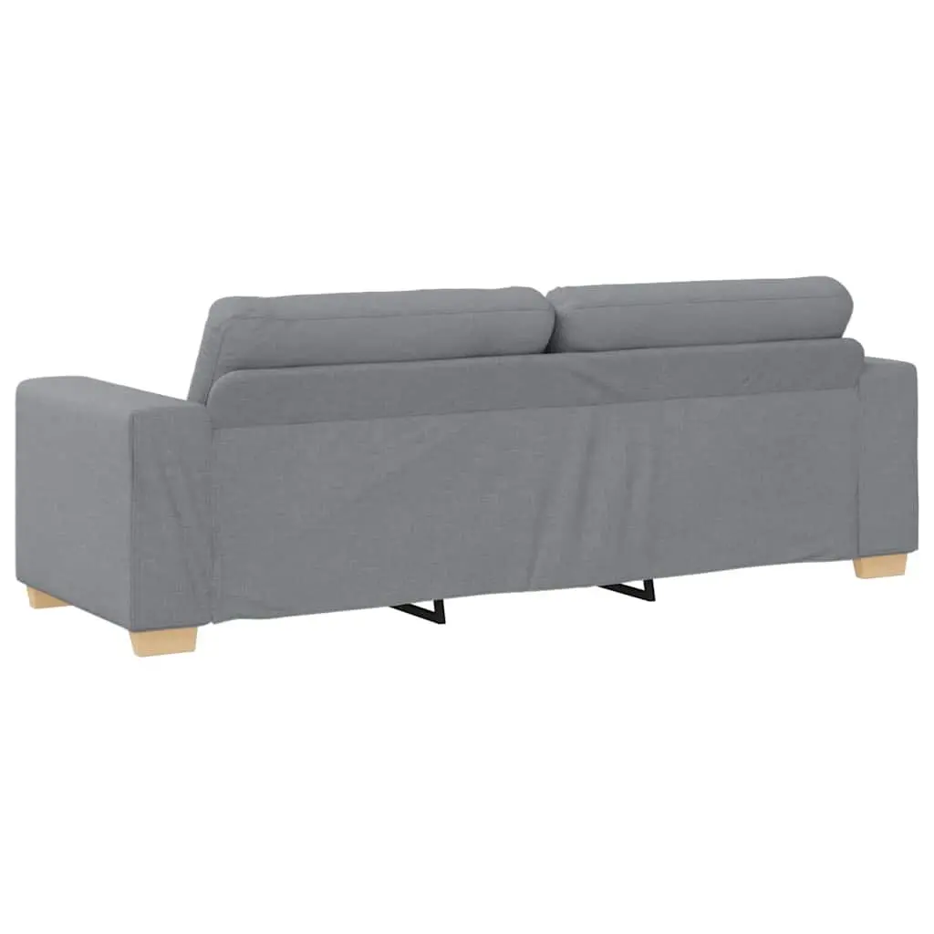 3-Seater Sofa Grey Fabric Modern Lounge Seat 220W x 78D x 80H cm