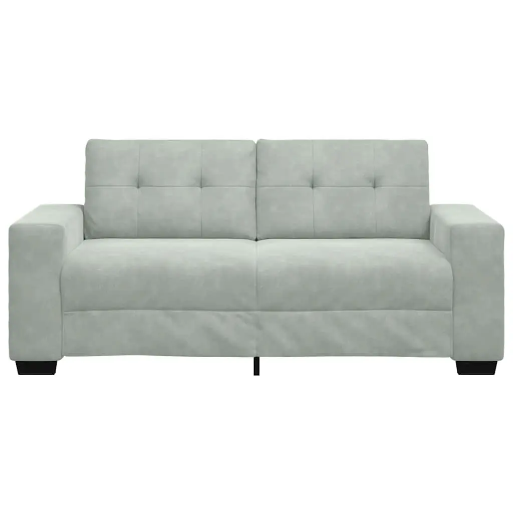 Loveseat Sofa Light Grey Velvet 2 Seater