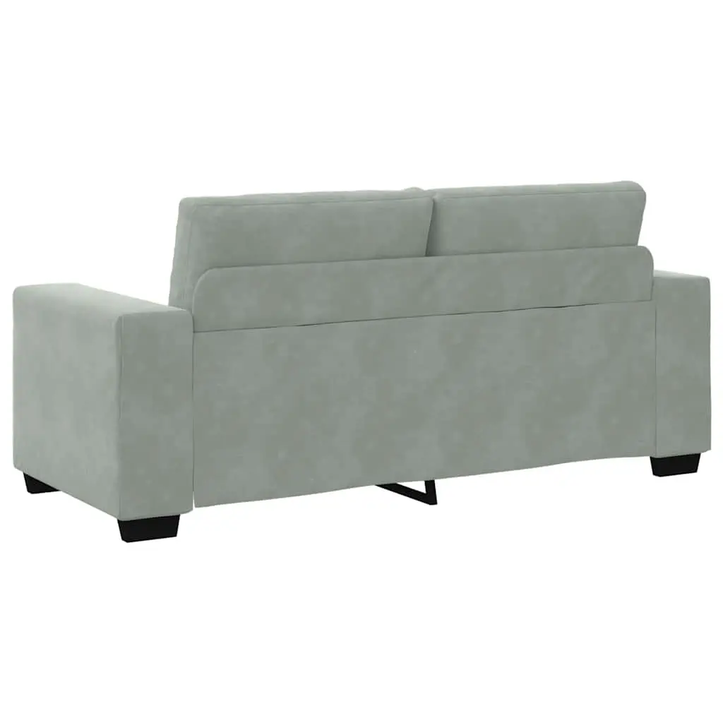 Loveseat Sofa Light Grey Velvet 2 Seater