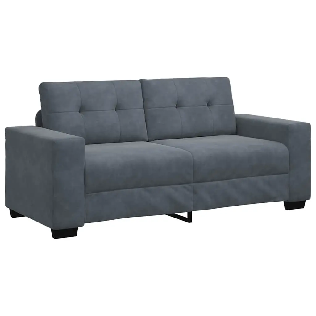 Loveseat Sofa Grey Velvet Fabric Modern Living Room Seating 180x77x82cm