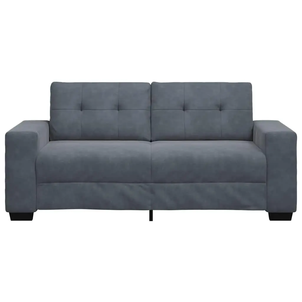 Loveseat Sofa Grey Velvet Fabric Modern Living Room Seating 180x77x82cm