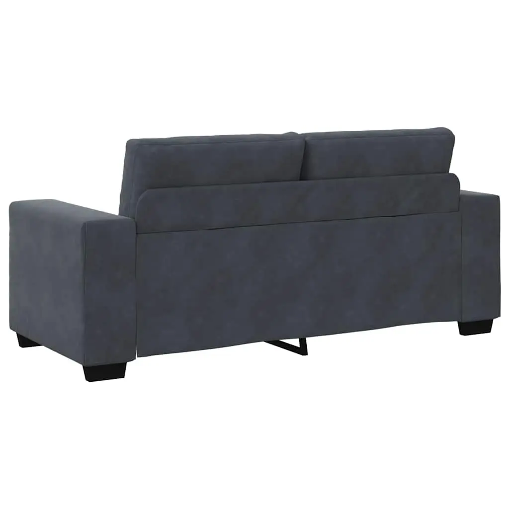 Loveseat Sofa Grey Velvet Fabric Modern Living Room Seating 180x77x82cm