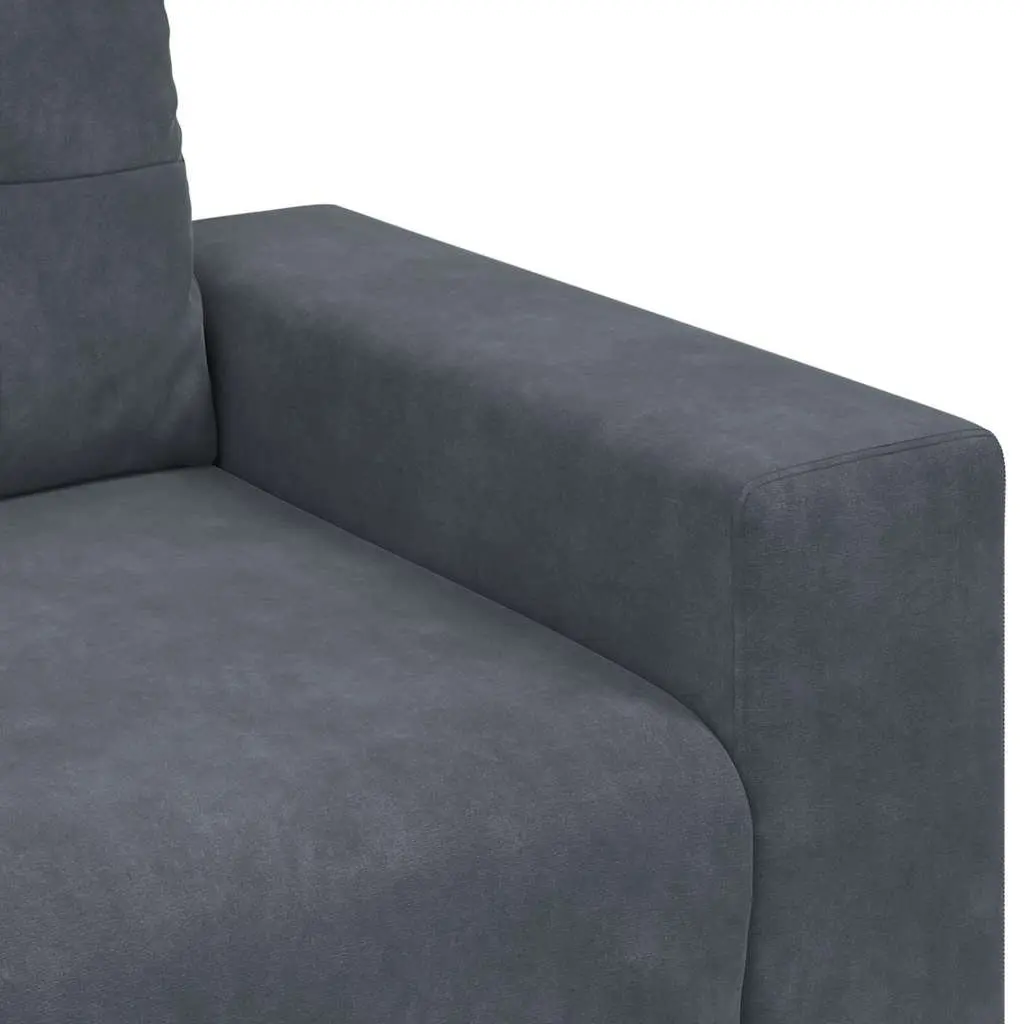 Loveseat Sofa Grey Velvet Fabric Modern Living Room Seating 180x77x82cm